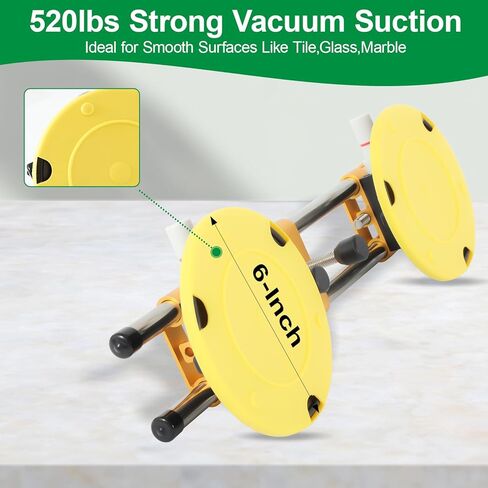 Seam Seam Setter 2 مع 6 في أكواب شفط الفراغ للانضمام والتسوية ، أداة تثبيت كونترتوب احترافية 520 رطل أو جرانيت أو حجر أو رخام أو منظم الفجوة البلاط البرتقالي in Kuwait