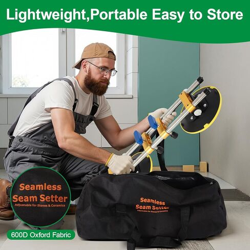 Seam Seam Setter 2 مع 6 في أكواب شفط الفراغ للانضمام والتسوية ، أداة تثبيت كونترتوب احترافية 520 رطل أو جرانيت أو حجر أو رخام أو منظم الفجوة البلاط البرتقالي in Kuwait