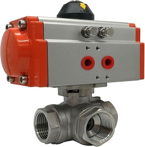 304 stainless steel three-way pneumatic ball valve/Q614 T-type high platform three-way valve/2 points 4 points 6 points 1 inch 2 inches(G2) in Saudi Arabia