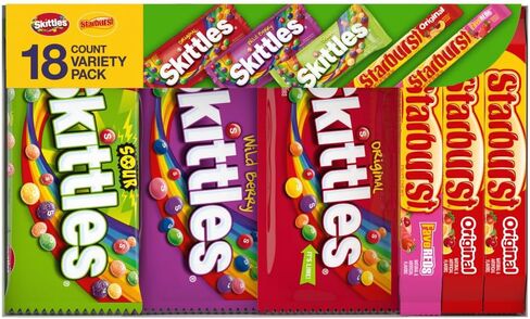 SKITTLES & STARBURST Variety Pack Full Size Chewy Candy Assortment, 62.79 oz, 30 Count in Saudi Arabia