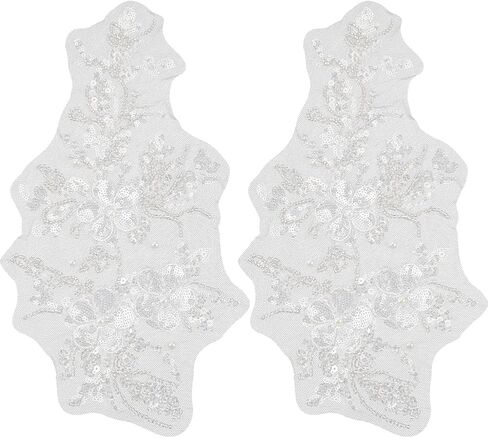 Gorgecraft 3D Pearl Flower Gauze Embroidery Lace requin aded beaded patches trim cloth black ont in Saudi Arabia