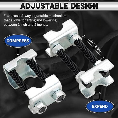 Coil Spring Spacers 4PCS | 2-Way Adjustable Lift Or Lower Spring Spacer, Coil Spring Compressor Tool Strut Spring Compressor for Cars SUVs Trucks, Spreads or Compresses Coil Springs in Saudi Arabia