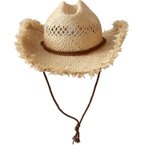Wildarms Men’s Woven Straw Cowboy Hat Cowgirl Sun Beach Hat for Women Wide Brim Western Cowboy Hat with Decorative Bands in Kuwait