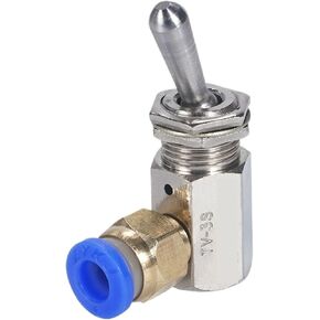 Exhaust Valve Position 2 Way ON/OFF M5 Thread Toggles Switch TV-3S 2 Air Pneumatic Mechanical Valve w Fiittings(8MM) in Saudi Arabia