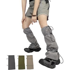 Y2K Drawstring Leg Sleeves Adjustable Slouch Sock Women Sun Protection Outdoor Fashion Trendy Street Style Layered Look in Saudi Arabia