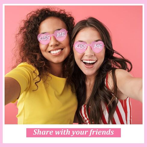 Flutesan 12 Pcs Personalized Heart Shaped Sunglasses Bulk Rimless Heart Glasses with 4 Markers for Adult DIY Birthday Wedding Bridal Party Favors in Saudi Arabia