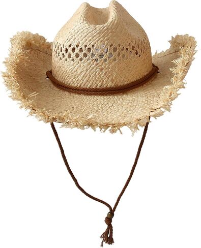 Wildarms Men’s Woven Straw Cowboy Hat Cowgirl Sun Beach Hat for Women Wide Brim Western Cowboy Hat with Decorative Bands in Kuwait
