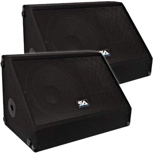 Seismic Audio - 15 Inch 350 Watts Floor Monitor Studio, Stage, or Floor use - PA/DJ Speakers - Bar, Band, Karaoke, Church, Drummer use in Saudi Arabia