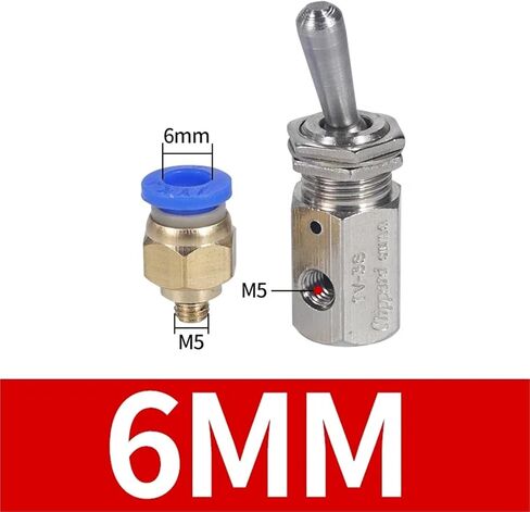 وضع صمام العادم 2 ON/OFF M5 Toggles Switch TV-3S 2 Air Pneumatic Mechanical Valve W Fiittings (8mm) in Saudi Arabia