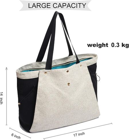 ESVAN Yoga Mat Bag, Gym Bag Tote Bag with Multi Pockets For Women Drawstring Yoga Mat Carrier Pilates Travel Workout Office in Saudi Arabia