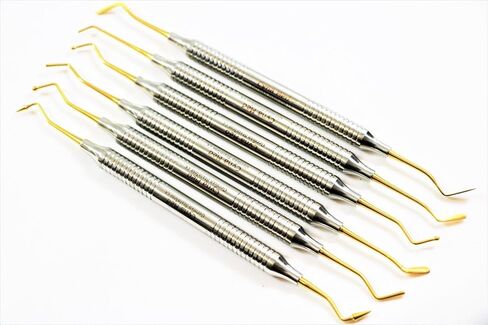 Composite Separating Filling Probe Spatula Scaler Titanium Coated German Premium 6PCS HIGH Grade Dental Instruments (CYNAMED) in Saudi Arabia