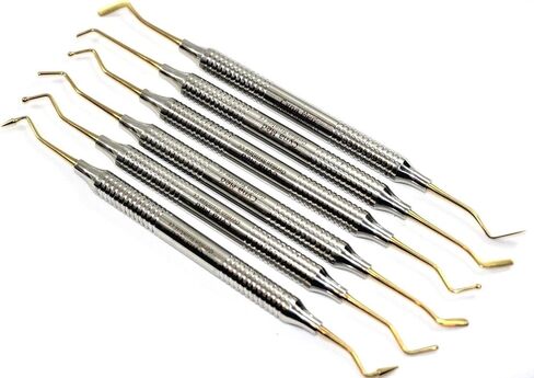 Composite Separating Filling Probe Spatula Scaler Titanium Coated German Premium 6PCS HIGH Grade Dental Instruments (CYNAMED) in Saudi Arabia