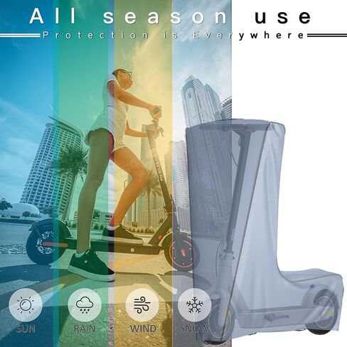 Electric Scooter Cover (300W-3000W) - All Season Universal Fit, Better Fit Design,Heavy Duty Oxford Fabric,Dustproof Windproof Protection, (Black Grey) in Kuwait