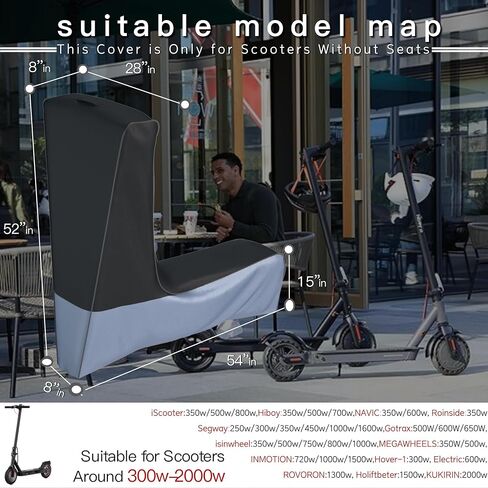 Electric Scooter Cover (300W-3000W) - All Season Universal Fit, Better Fit Design,Heavy Duty Oxford Fabric,Dustproof Windproof Protection, (Black Grey) in Kuwait