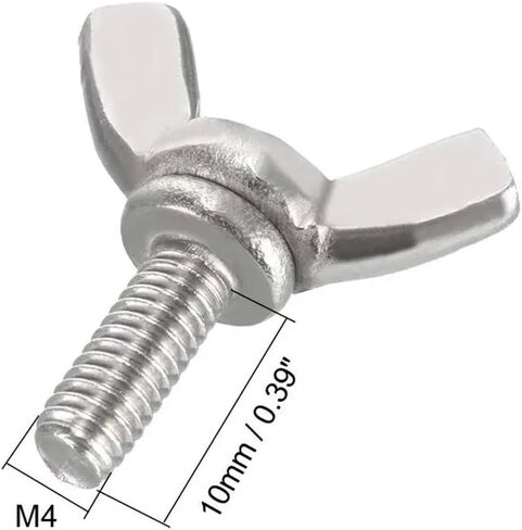 Butterfly Wing Thumb Hand Screws Bolts M4x10mm 0.7mm Pitch Carbon Steel 20pcs in Saudi Arabia