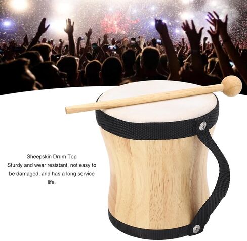 Hand Drum Kit Sheepskin Top Bongo Percussion Drum for Performances Parties Music Festivals (Black) in Saudi Arabia