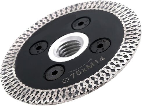 75mm Diamond Saw Blade Hot Pressed Mesh Turbo Carving Cutting Disc with Removable Flange M14 5/8-11 for Stone Granite(Disc Without Flange) in Kuwait