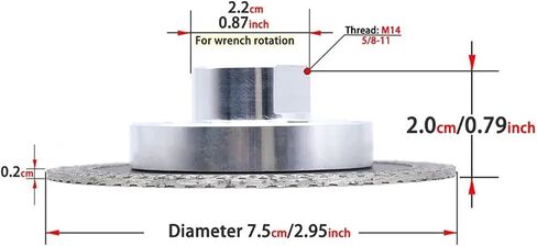 75mm Diamond Saw Blade Hot Pressed Mesh Turbo Carving Cutting Disc with Removable Flange M14 5/8-11 for Stone Granite(Disc Without Flange) in Kuwait