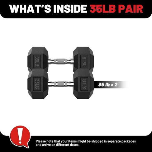 PAPABABE HEX Dumbbell Set 2.5-125lb, Rubber Encased Home Gym Dumbbells, Exercise & Fitness Weights Dumbbells for Women & Men, Hand Weight for Strength Training in Saudi Arabia