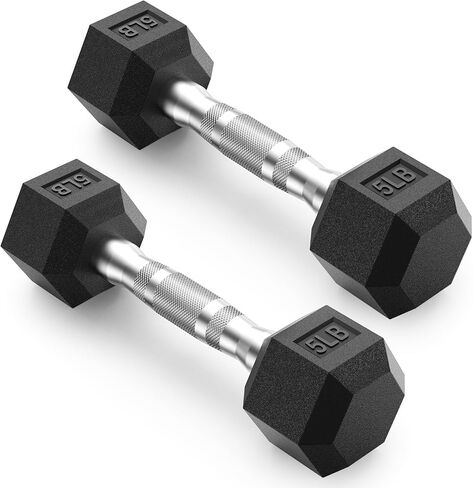 PAPABABE HEX Dumbbell Set 2.5-125lb, Rubber Encased Home Gym Dumbbells, Exercise & Fitness Weights Dumbbells for Women & Men, Hand Weight for Strength Training in Saudi Arabia