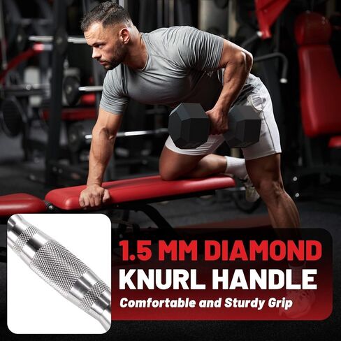 PAPABABE HEX Dumbbell Set 2.5-125lb, Rubber Encased Home Gym Dumbbells, Exercise & Fitness Weights Dumbbells for Women & Men, Hand Weight for Strength Training in Saudi Arabia