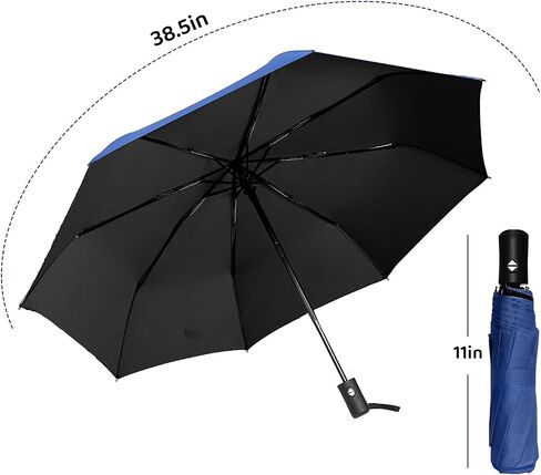 6Pcs Automatic Open Close Compact Windproof Travel Umbrella - Foldable Small Black Portable Rain Umbrellas for Men Women, Bulk Pack, Sombrillas de Lluvia in Saudi Arabia