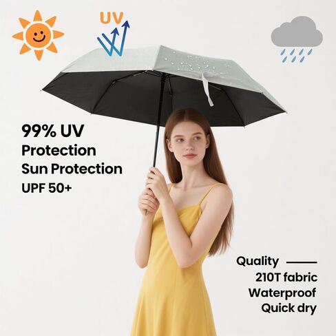 6Pcs Automatic Open Close Compact Windproof Travel Umbrella - Foldable Small Black Portable Rain Umbrellas for Men Women, Bulk Pack, Sombrillas de Lluvia in Saudi Arabia