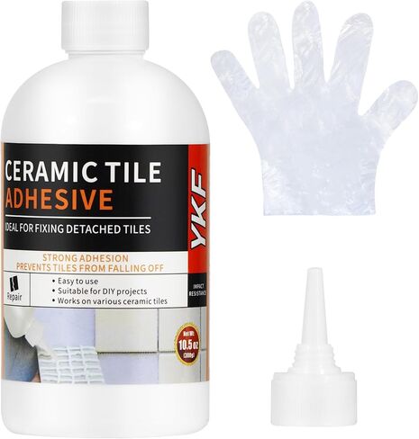 YKF Heavy Duty Tile Adhesive 10.5 oz – Versatile Tile Glue for Concrete, Stone, Wood, Floor, Wall, Tile & More – Gap Filling, Waterproof, Strong Bond, Indoor/Outdoor Use in Saudi Arabia