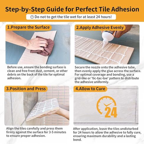 YKF Heavy Duty Tile Adhesive 10.5 oz – Versatile Tile Glue for Concrete, Stone, Wood, Floor, Wall, Tile & More – Gap Filling, Waterproof, Strong Bond, Indoor/Outdoor Use in Saudi Arabia