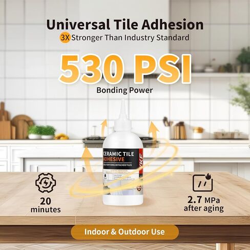 YKF Heavy Duty Tile Adhesive 10.5 oz – Versatile Tile Glue for Concrete, Stone, Wood, Floor, Wall, Tile & More – Gap Filling, Waterproof, Strong Bond, Indoor/Outdoor Use in Saudi Arabia