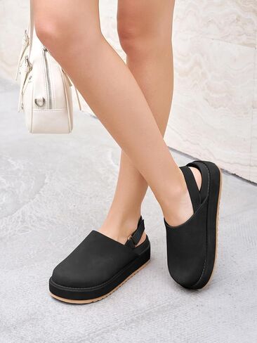 Coutgo Women Platform Clogs حزام قابل للتعديل على البغال أحذية مريحة السقوط in Saudi Arabia