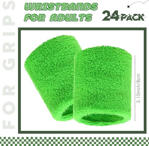 BEMEMO 24 PCS معصم معصم عصابات الرسغ الرياضية السائبة للرجال للنساء معصم التنس الرياضي التنفس الرياضية in Saudi Arabia