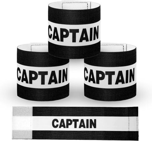 3pcs Captain Armbanss ، 8x31 cm/3.15x12 inch black soccer captain captain armaze lembal lembold step team sport armoal jabbling player band for adul in Saudi Arabia