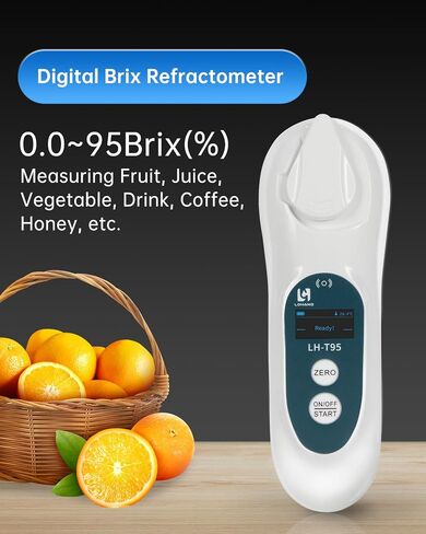 3-in-1 Digital Brix Refractometer with ATC/Refractive Index(RI), 0-95% Sugar Content, Fast Touchscreen Test for Honey/Fruit Juice/Coffee, Accurate Measurement with Precision Light-Blocking Cover in Saudi Arabia