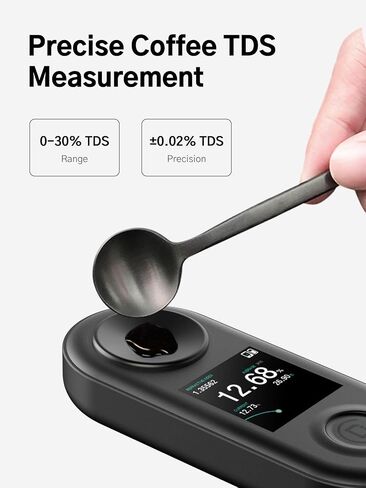 R2 Extract Coffee TDS Refractometer, 0-30% Range, ±0.02% Precision, Portable, Waterproof, Rechargeable, Ideal for Pour Over, Espresso, and Coffee Enthusiasts in Saudi Arabia
