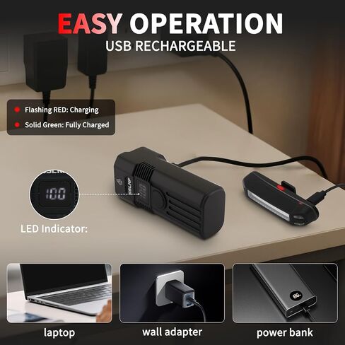 Bike Light for Night Riding,2000 Lumens Bicycle Front Headlight and Back Taillight with 6+5 Modes,3000mAh USB-C Rechargeable Waterproof LED Bright Bike Headlights for Cyclists and Commuters in Kuwait