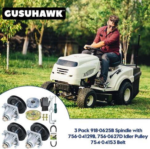 3 Pack Pre-Greased 918-0660 Spindle Assembly Replaces Cub Cadet 918-0660, 618-0660, 918-0625B, 618-0625, 918-04137, 918-04137A for Cub Cadet i1046, LT1045, LT1046, White Outdoor LT2200 Mowers in Kuwait
