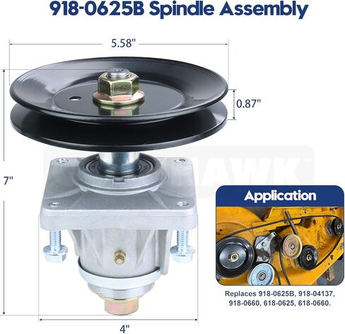 3 Pack Pre-Greased 918-0660 Spindle Assembly Replaces Cub Cadet 918-0660, 618-0660, 918-0625B, 618-0625, 918-04137, 918-04137A for Cub Cadet i1046, LT1045, LT1046, White Outdoor LT2200 Mowers in Kuwait