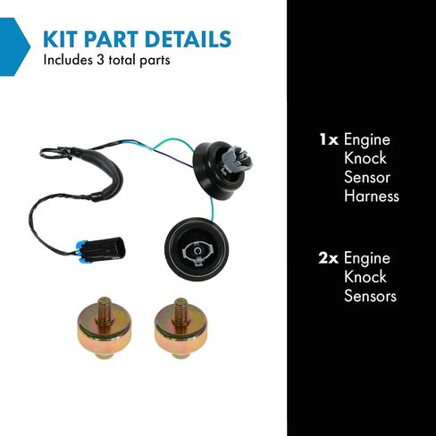 TRQ Knock Sensor with Harness Pair Kit Set for Chevy GMC Silverado Sierra Cadillac in Saudi Arabia