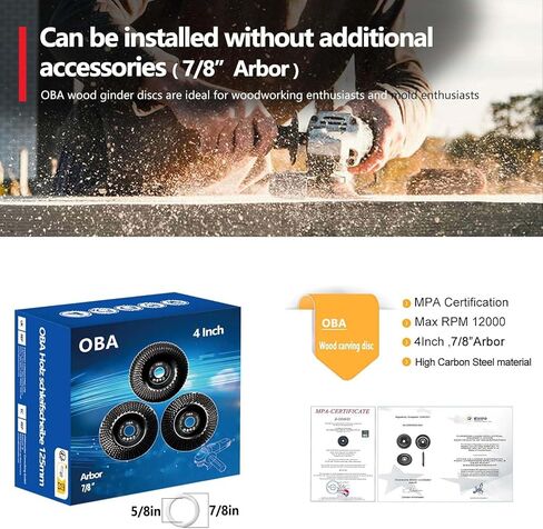 OBA 3pcs زاوية طاحونة الخشب طحن أقراص تشكيل مع شرب 5/8 بوصة ، أدوات الطحن لآلة الطحن in Kuwait
