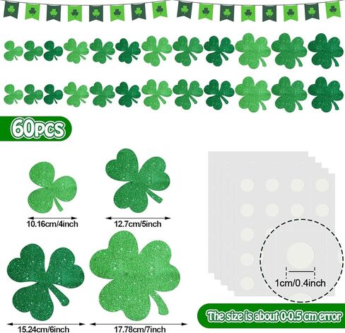 junkin 60 pcs st. patrick's clasouts class class decoration border decoration Shamrock Gold Hat Beer Beer Beer Mug elf elf shoitouts for St. in Saudi Arabia