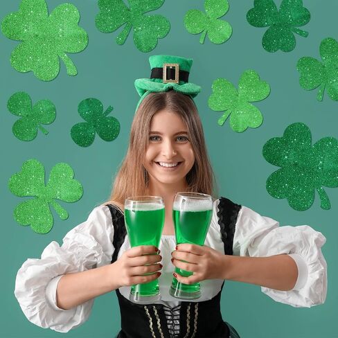 junkin 60 pcs st. patrick's clasouts class class decoration border decoration Shamrock Gold Hat Beer Beer Beer Mug elf elf shoitouts for St. in Saudi Arabia
