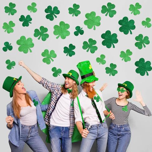 junkin 60 pcs st. patrick's clasouts class class decoration border decoration Shamrock Gold Hat Beer Beer Beer Mug elf elf shoitouts for St. in Saudi Arabia