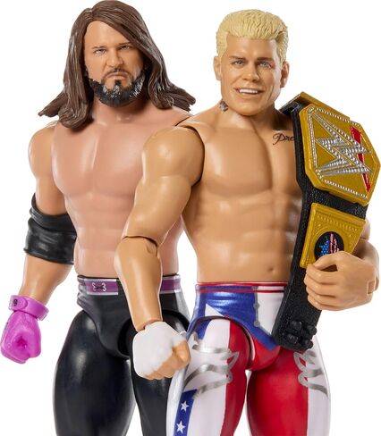 Mattel WWE Main Event Showdown Action Action 2-pack مع ملحق ، سلسلة #22 Cody Rhodes vs AJ STYLES Collection ، 6 بوصات in Saudi Arabia
