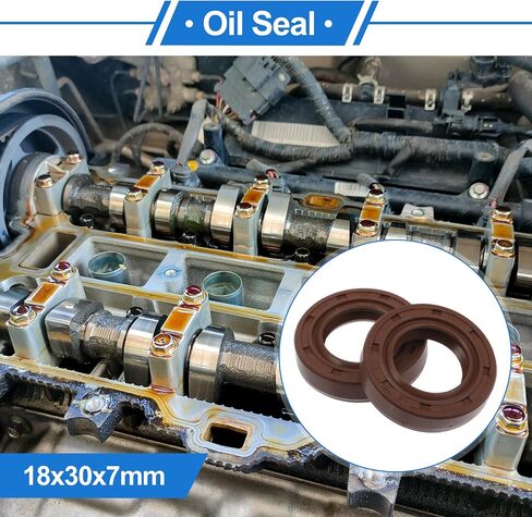Universal Oil Seal TC Double Lip W Steel Spring Seal Ring Rotary Shaft Seal 18x30x7mm High Pressure FKM Rubber Brown 2 Pcs in Kuwait