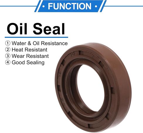 Universal Oil Seal TC Double Lip W Steel Spring Seal Ring Rotary Shaft Seal 18x30x7mm High Pressure FKM Rubber Brown 2 Pcs in Kuwait