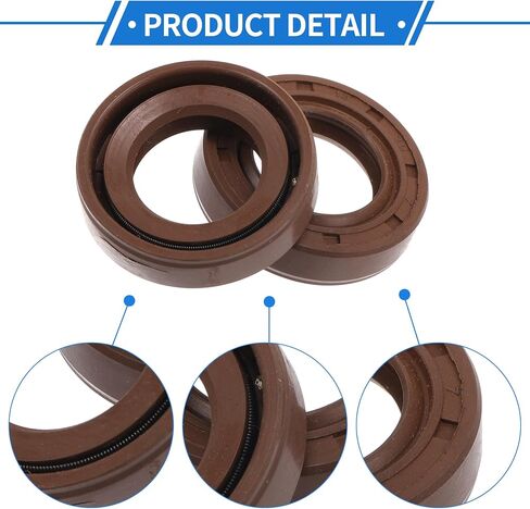Universal Oil Seal TC Double Lip W Steel Spring Seal Ring Rotary Shaft Seal 18x30x7mm High Pressure FKM Rubber Brown 2 Pcs in Kuwait