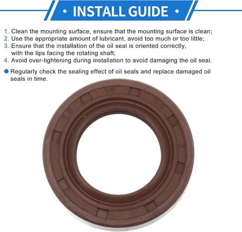 Universal Oil Seal TC Double Lip W Steel Spring Seal Ring Rotary Shaft Seal 18x30x7mm High Pressure FKM Rubber Brown 2 Pcs in Kuwait