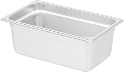 Restaurantware Hotel Pan 1 Count 1/4 Size Anti-Jam 4" Deep Freezable 24 Gauge Stainless Steel Steam Pan Lid Sold Separately, for Use in Commercial Kitchens, Cafeterias, and Catering Event in Saudi Arabia