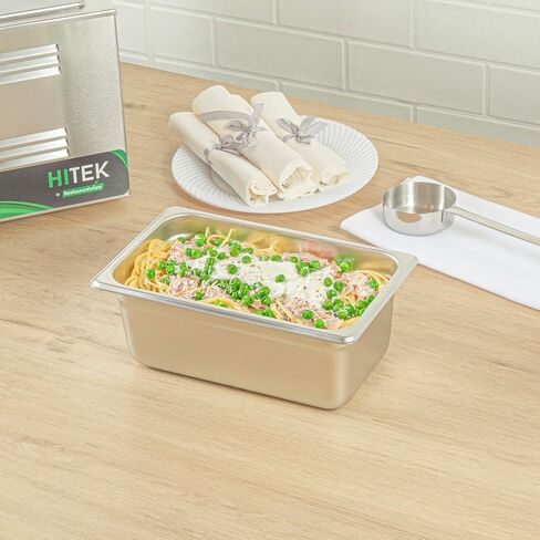 Restaurantware Hotel Pan 1 Count 1/4 Size Anti-Jam 4" Deep Freezable 24 Gauge Stainless Steel Steam Pan Lid Sold Separately, for Use in Commercial Kitchens, Cafeterias, and Catering Event in Saudi Arabia